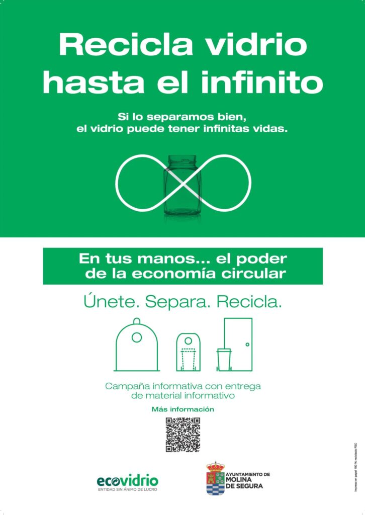 M. Ambiente Molina Campaña Ecovidrio 'Recicla vidrio hasta el infinito' 2024 CARTEL